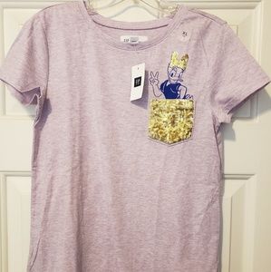 SZ XL Disney Gap Kids Daisy Duck sequin pocket tee